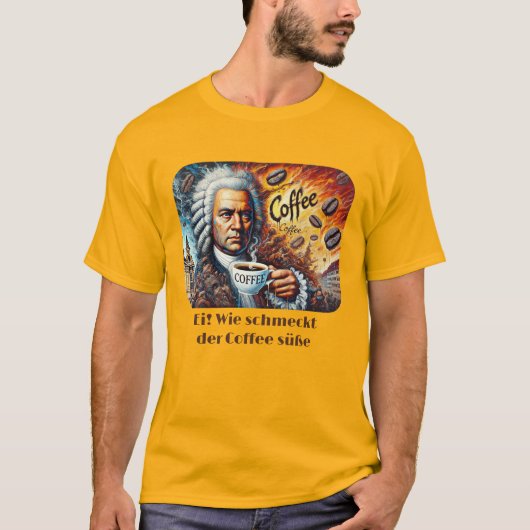 Johann Sebastian Bach Kaffee Mannen basic T-shirt (Voorkant)