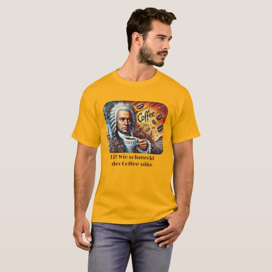Johann Sebastian Bach Kaffee Mannen basic T-shirt (Voorkant volledig)