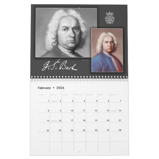 Johann Sebastian Bach - Kalender (Feb 2026)