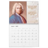 Johann Sebastian Bach Kalender + Zitate/Tributes (Mar 2027)