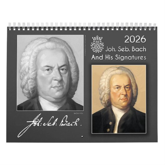Johann Sebastian Bach met zijn handtekeningen, 202 Kalender (Hoes)
