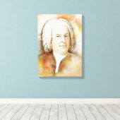 Johann Sebastian Bach op Canvas - Waterverf stijl (Insitu (Houten vloer))