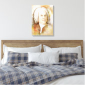 Johann Sebastian Bach op Canvas - Waterverf stijl (Insitu (Slaapkamer))
