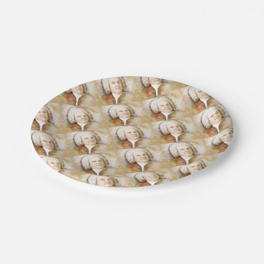 Johann Sebastian Bach Papieren Bordje (Gekanteld)