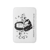 Johann Sebastian Bach Portrait / Bust met notities Badmat (Voorkant Verticaal)