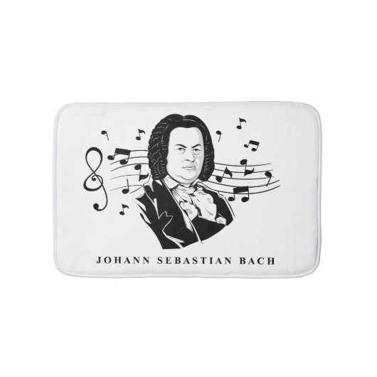Johann Sebastian Bach Portrait / Bust met notities Badmat (Voorkant)