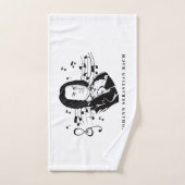 Johann Sebastian Bach Portrait / Bust met notities Handdoek (Handdoek)