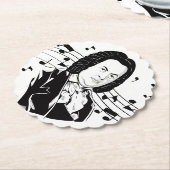 Johann Sebastian Bach Portrait / Bust met notities Kartonnen Onderzetters (Gekanteld)