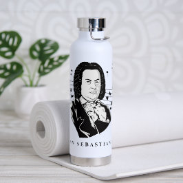 Johann Sebastian Bach Portrait / Bust met notities Waterfles