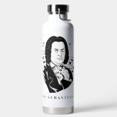 Johann Sebastian Bach Portrait / Bust met notities Waterfles (Links)