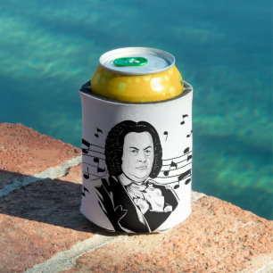 Johann Sebastian Bach Portrait en Bust met notitie Blikjeskoeler