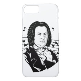 Johann Sebastian Bach Portrait en Bust met notitie iPhone 8/7 Hoesje