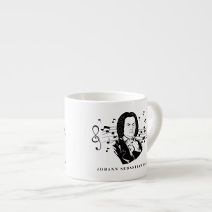 Johann Sebastian Bach Portrait en Bust met notitie Espresso Kop