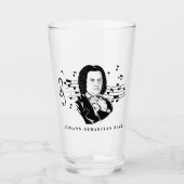 Johann Sebastian Bach Portrait en Bust met notitie Glas (Voorkant)