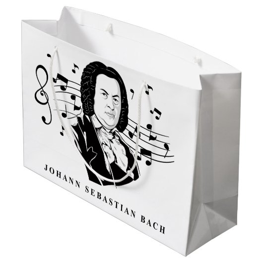 Johann Sebastian Bach Portrait en Bust met notitie Groot Cadeauzakje (Achterkant Gekanteld)