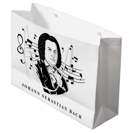 Johann Sebastian Bach Portrait en Bust met notitie Groot Cadeauzakje (Voorkant Gekanteld)