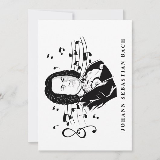 Johann Sebastian Bach Portrait en Bust met notitie Kaart (Voorkant)
