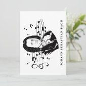 Johann Sebastian Bach Portrait en Bust met notitie Kaart (Staand voorkant)