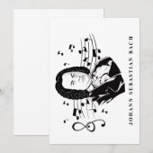 Johann Sebastian Bach Portrait en Bust met notitie Kaart (Voorkant / Achterkant)