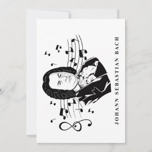 Johann Sebastian Bach Portrait en Bust met notitie Kaart