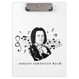 Johann Sebastian Bach Portrait en Bust met notitie Klembord