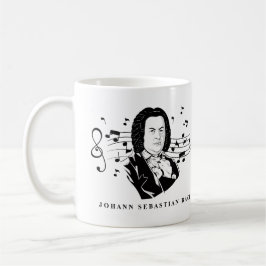 Johann Sebastian Bach Portrait en Bust met notitie Koffiemok