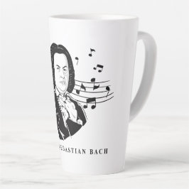 Johann Sebastian Bach Portrait en Bust met notitie Latte Mok
