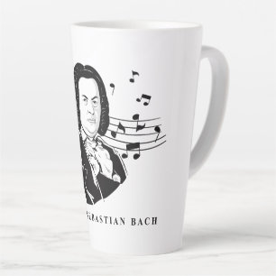 Johann Sebastian Bach Portrait en Bust met notitie Latte Mok