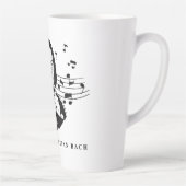 Johann Sebastian Bach Portrait en Bust met notitie Latte Mok (Rechts)