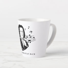 Johann Sebastian Bach Portrait en Bust met notitie Latte Mok