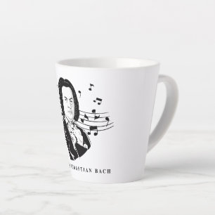 Johann Sebastian Bach Portrait en Bust met notitie Latte Mok