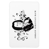 Johann Sebastian Bach Portrait en Bust met notitie Magneet (Verticaal)