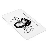 Johann Sebastian Bach Portrait en Bust met notitie Magneet (Rechterzijde)