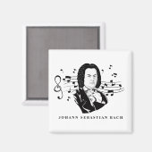 Johann Sebastian Bach Portrait en Bust met notitie Magneet (Voorkant / Achterkant)