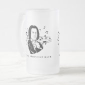 Johann Sebastian Bach Portrait en Bust met notitie Matglas Bierpul (Voorkant links)
