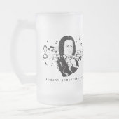 Johann Sebastian Bach Portrait en Bust met notitie Matglas Bierpul (Links)