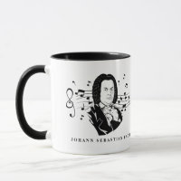 Johann Sebastian Bach Portrait en Bust met notitie