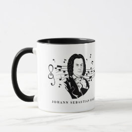 Johann Sebastian Bach Portrait en Bust met notitie Mok