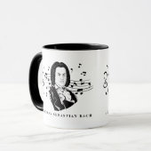 Johann Sebastian Bach Portrait en Bust met notitie Mok (Voorkant links)