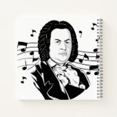 Johann Sebastian Bach Portrait en Bust met notitie Notitieboek (Achterkant)