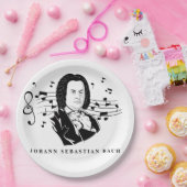 Johann Sebastian Bach Portrait en Bust met notitie Papieren Bordje (Feest)