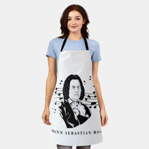 Johann Sebastian Bach Portrait en Bust met notitie Schort