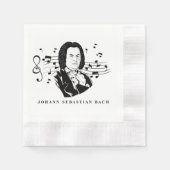 Johann Sebastian Bach Portrait en Bust met notitie Servet (Voorkant)