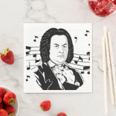 Johann Sebastian Bach Portrait en Bust met notitie Servet (Insitu)