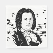 Johann Sebastian Bach Portrait en Bust met notitie Servet (Voorkant)