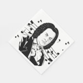 Johann Sebastian Bach Portrait en Bust met notitie Servet (Hoek)