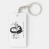 Johann Sebastian Bach Portrait en Bust met notitie Sleutelhanger (achterkant)