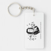 Johann Sebastian Bach Portrait en Bust met notitie Sleutelhanger (Voorkant)