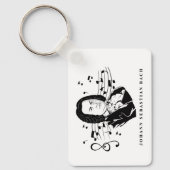 Johann Sebastian Bach Portrait en Bust met notitie Sleutelhanger (Voorkant)