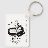 Johann Sebastian Bach Portrait en Bust met notitie Sleutelhanger (Achterkant)